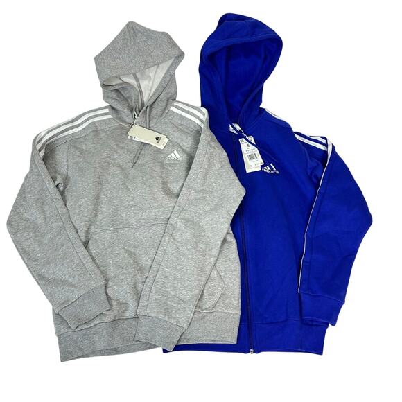 adidas Men's Essentials 3-Stripes Fleece Full-Zip Hoodie lot of (2) Size S L40 - Picture 1 of 10